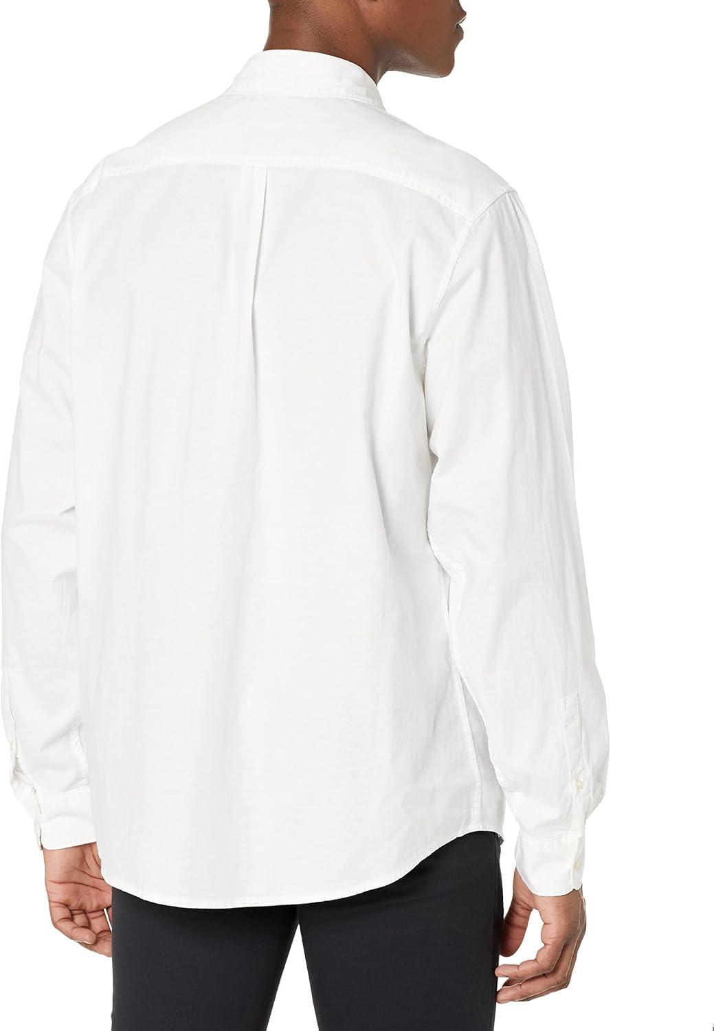 imageDockers Mens Regular Fit Long Sleeve Casual Shirt Regular and Big ampamp TallLucent White  Solid Oxford