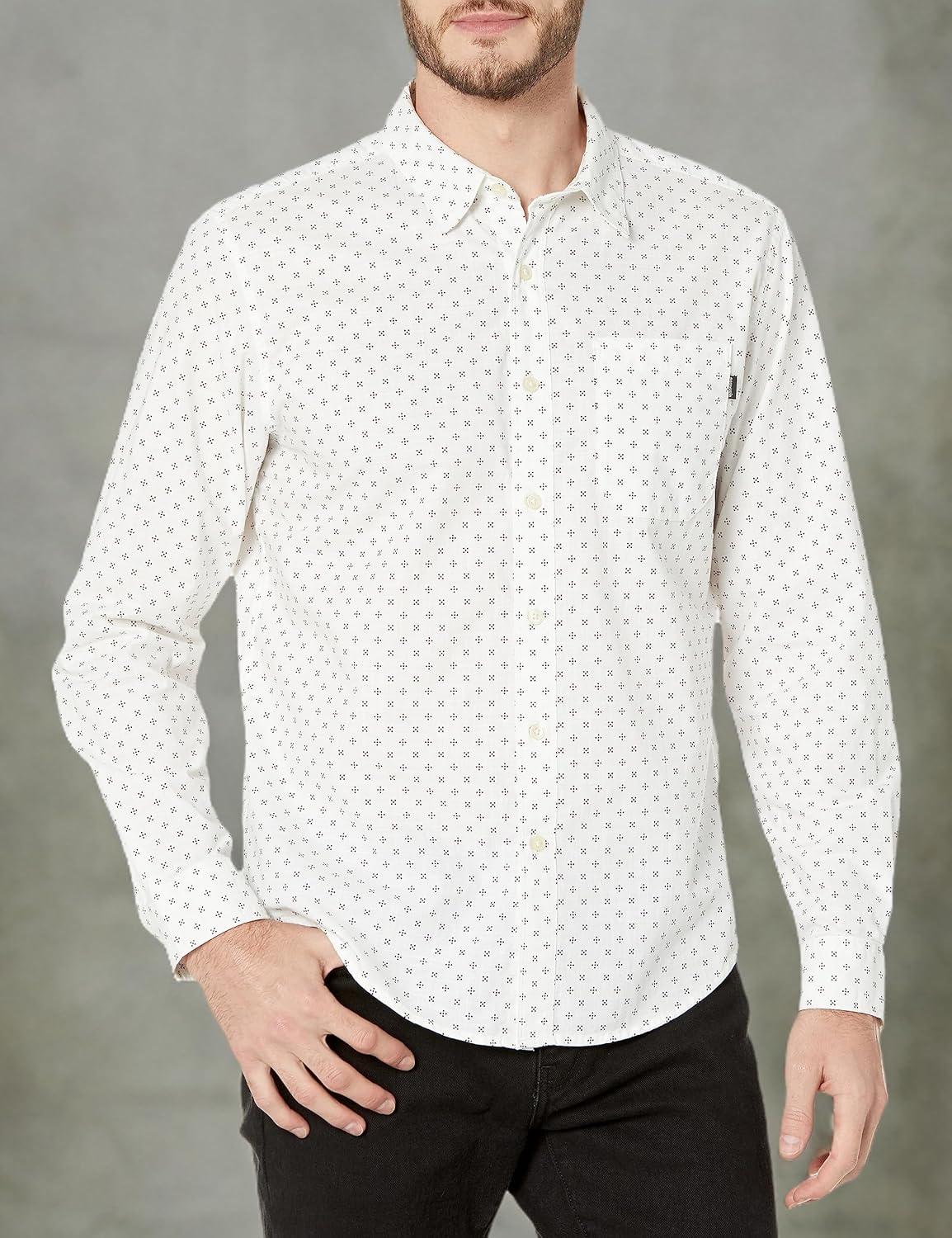 imageDockers Mens Regular Fit Long Sleeve Casual Shirt Regular and Big ampamp TallLucient White