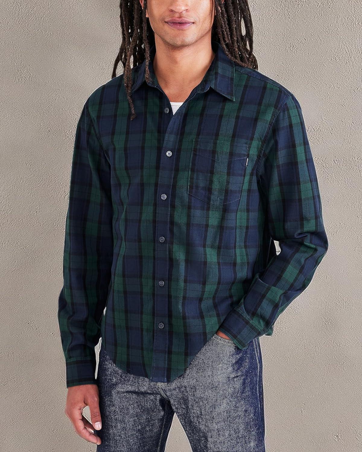 imageDockers Mens Regular Fit Long Sleeve Casual Shirt Regular and Big ampamp TallNavey Blazer  Montclair Oxford