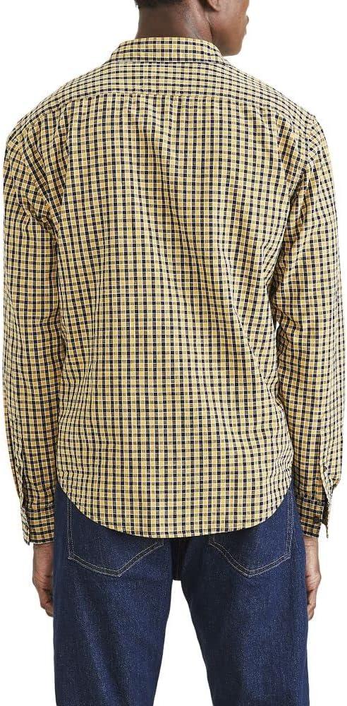 imageDockers Mens Regular Fit Long Sleeve Casual Shirt Regular and Big ampamp TallOld Gold Yellow  Cupertino Plaid Slub