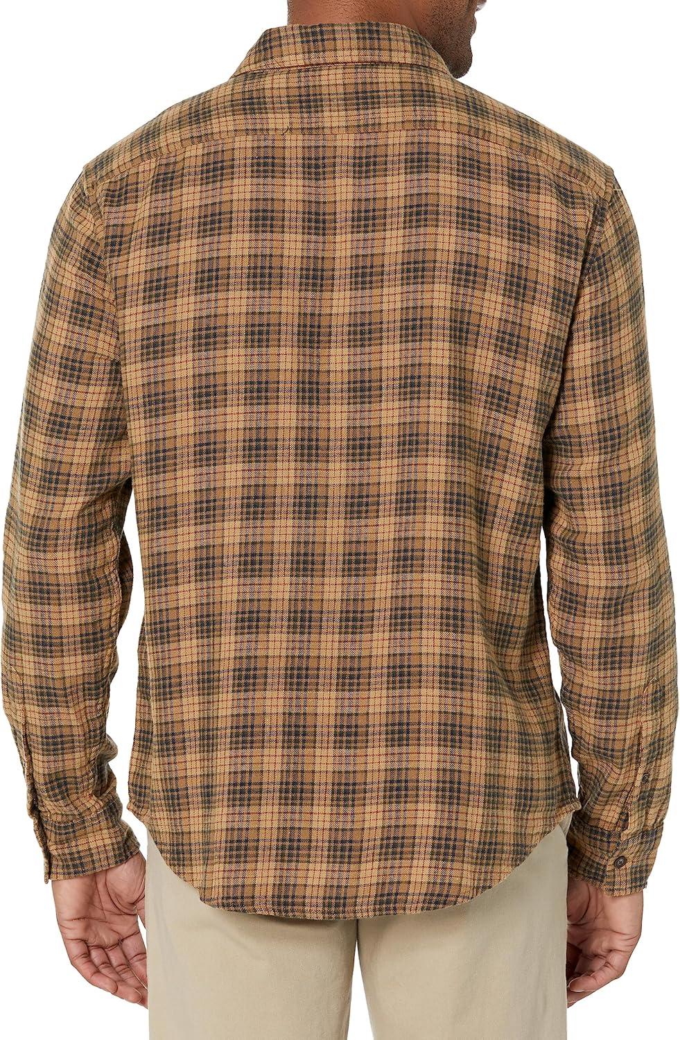 imageDockers Mens Regular Fit Long Sleeve Casual Shirt Regular and Big ampamp TallTan  Bakersz Flannel