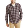 Dockers Men’s Regular Fit Long Sleeve Casual Shirt (Regular and Big & Tall)(Bitter Chocolate – Seahaven Plaid (Flannel))
