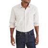 Dockers Men’s Regular Fit Long Sleeve Casual Shirt (Regular and Big & Tall)(Sahara Khaki – Maria Print (Slub))