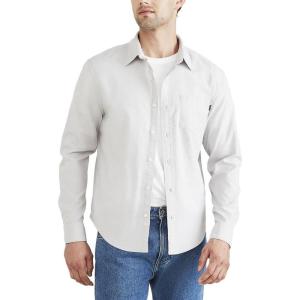 Dockers Men’s Regular Fit Long Sleeve Casual Shirt (Regular and Big & Tall)(Foil Grey – End on End (Oxford))
