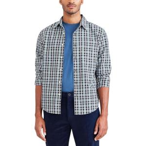 Dockers Men’s Regular Fit Long Sleeve Casual Shirt (Regular and Big & Tall)(Mountain Creek Blue – Quartnerback Plaid (Oxford))