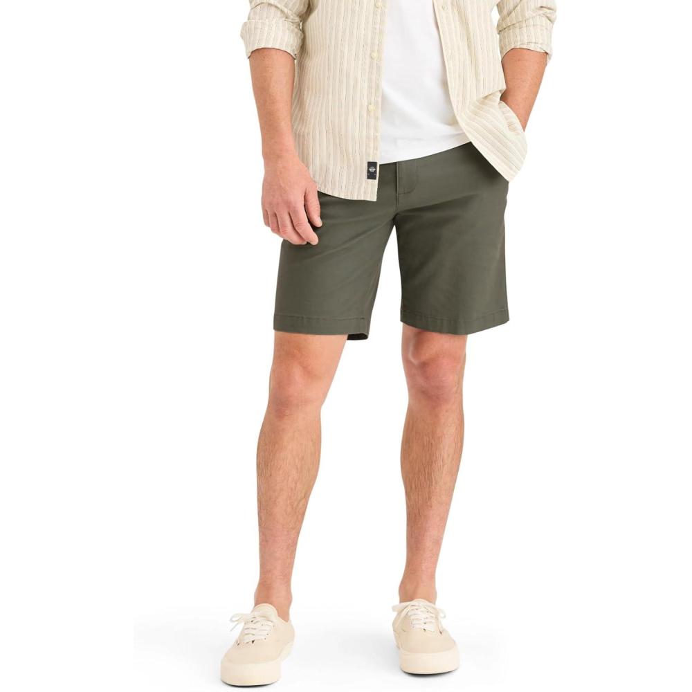imageDockers Mens Straight Fit Supreme Flex Ultimate 95quot ShortsNew Tea Leaf