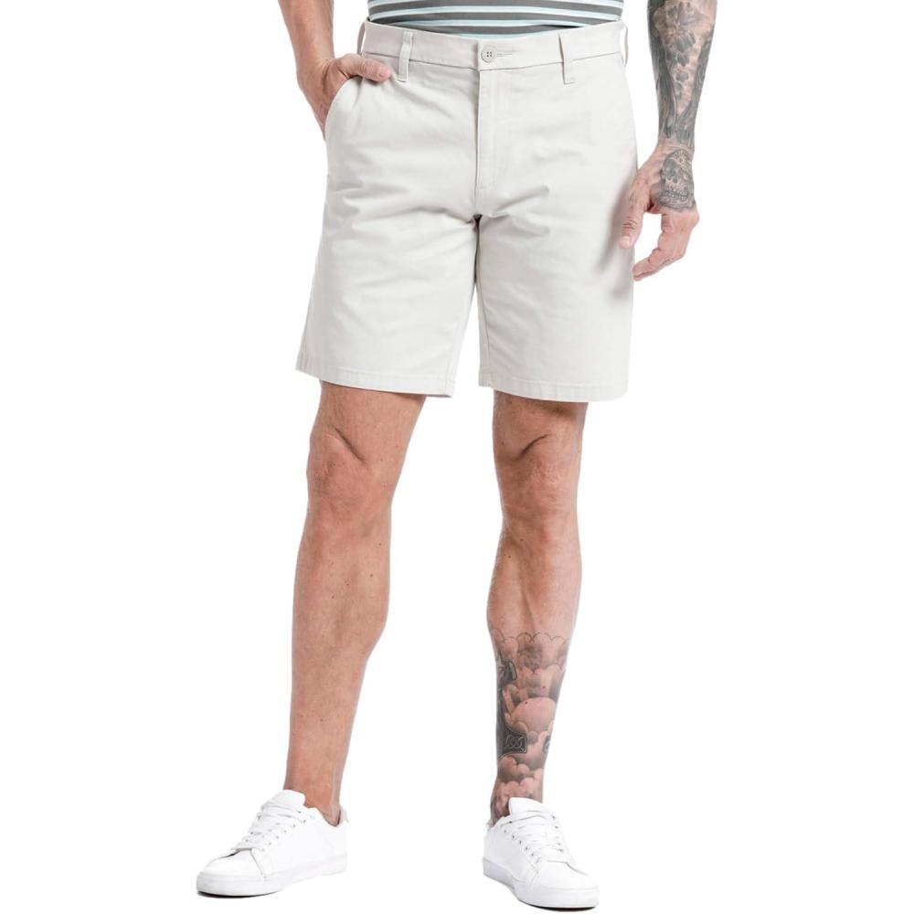 imageDockers Mens Straight Fit Supreme Flex Ultimate 95quot ShortsPorcelain Khaki