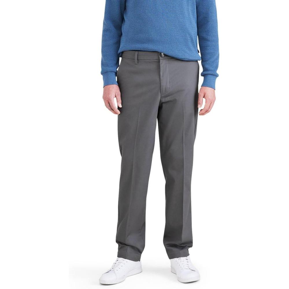 imageDOCKERS Mens Straight Fit Signature Iron Free Khaki with Stain Defender Pants Regular and Big ampamp TallBurma Grey