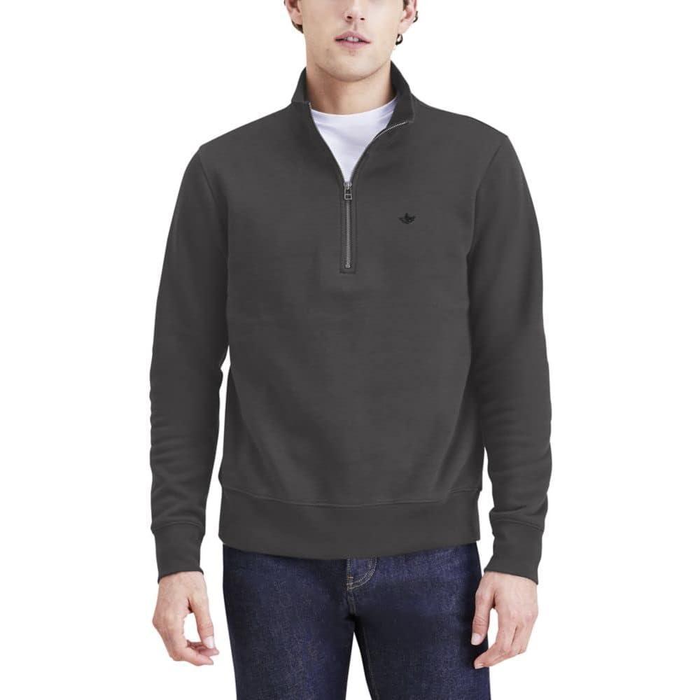 imageDockers Mens Regular Fit Long Sleeve 14 Zip Fleece SweatshirtCharcoal Grey Heather