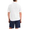 DOCKERS Men’s Regular Fit Short Sleeve Performance Pique Polo((New) Baldwin Lucent White (Tourmaline Multi) Stripe)