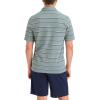 DOCKERS Men’s Regular Fit Short Sleeve Performance Pique Polo((New) Baldwin Tourmaline (Peach Bloom Multi) Stripe)