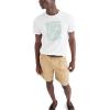 Dockers Men’s Slim Fit Short Sleeve Graphic Tee Shirt(City By the Bay Lucent White)