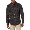Dockers Men’s Classic Fit Long Sleeve Signature Comfort Flex Shirt (Standard and Big & Tall)(Black Bean – Julian Print)
