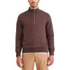 Dockers Men’s Regular Fit Long Sleeve 1/4 Zip Fleece Sweatshirt(Decadent Chocolate Brown)