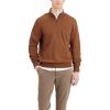 Dockers Men’s Regular Fit Long Sleeve 1/4 Zip Fleece Sweatshirt((New) Heather Caramel Café)