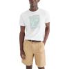 Dockers Men’s Slim Fit Short Sleeve Graphic Tee Shirt(City By the Bay Lucent White)
