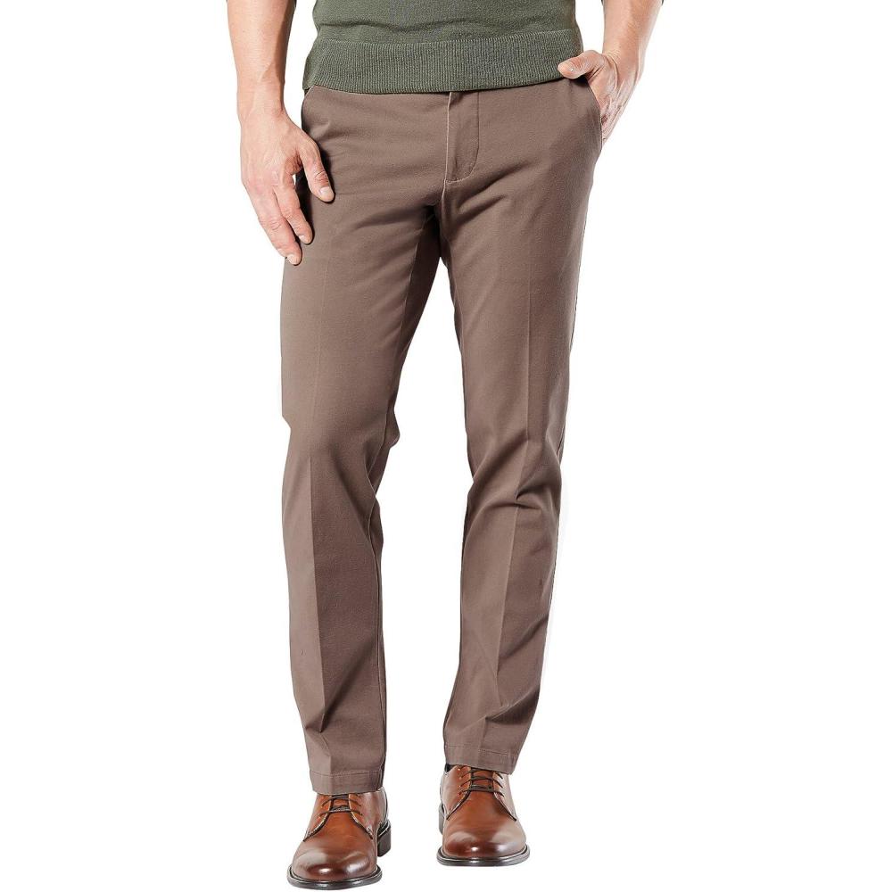 imageDockers Mens Straight Fit Workday Khaki Smart 360 Flex Pants Regular and Big ampamp TallDark Pebble