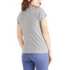 DOCKERS Women’s Slim Fit Short Sleeve Favorite V-Neck Tee Shirt(Heather Grey)