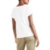 DOCKERS Women’s Slim Fit Short Sleeve Favorite V-Neck Tee Shirt(Lucent White)