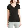 DOCKERS Women’s Slim Fit Short Sleeve Favorite V-Neck Tee Shirt(Beautiful Black)