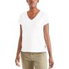 DOCKERS Women’s Slim Fit Short Sleeve Favorite V-Neck Tee Shirt(Lucent White)