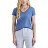 DOCKERS Women’s Slim Fit Short Sleeve Favorite V-Neck Tee Shirt(Oceanview Blue)