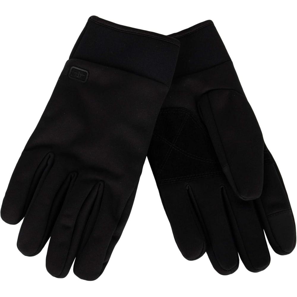 imageDockers Mens Warm Fabric Winter Gloves with Smartphone Touchscreen CapabilityBlack Stretch