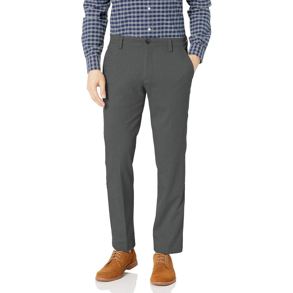imageDOCKERS Mens Straight Fit Easy Khaki PantsStorm Heather