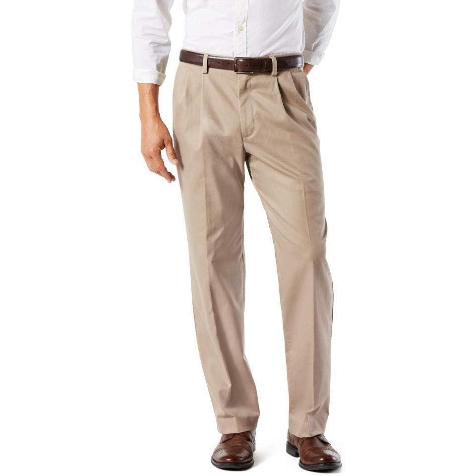 imageDockers Mens Classic Fit Easy Khaki Pants  Pleated Standard and Big ampamp TallTimberwolf