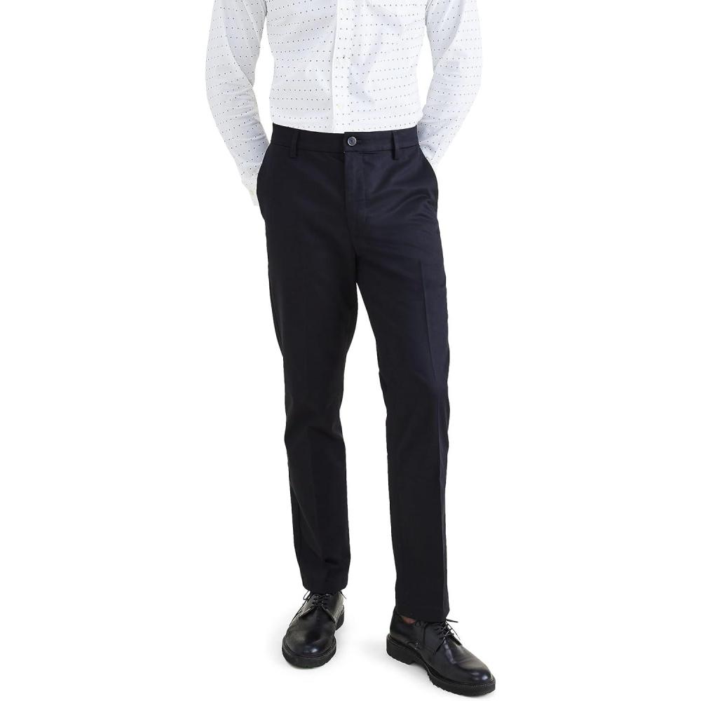 imageDOCKERS Mens Signature Khaki Slim Fit Iron Free with Stain DefenderBeautiful Black