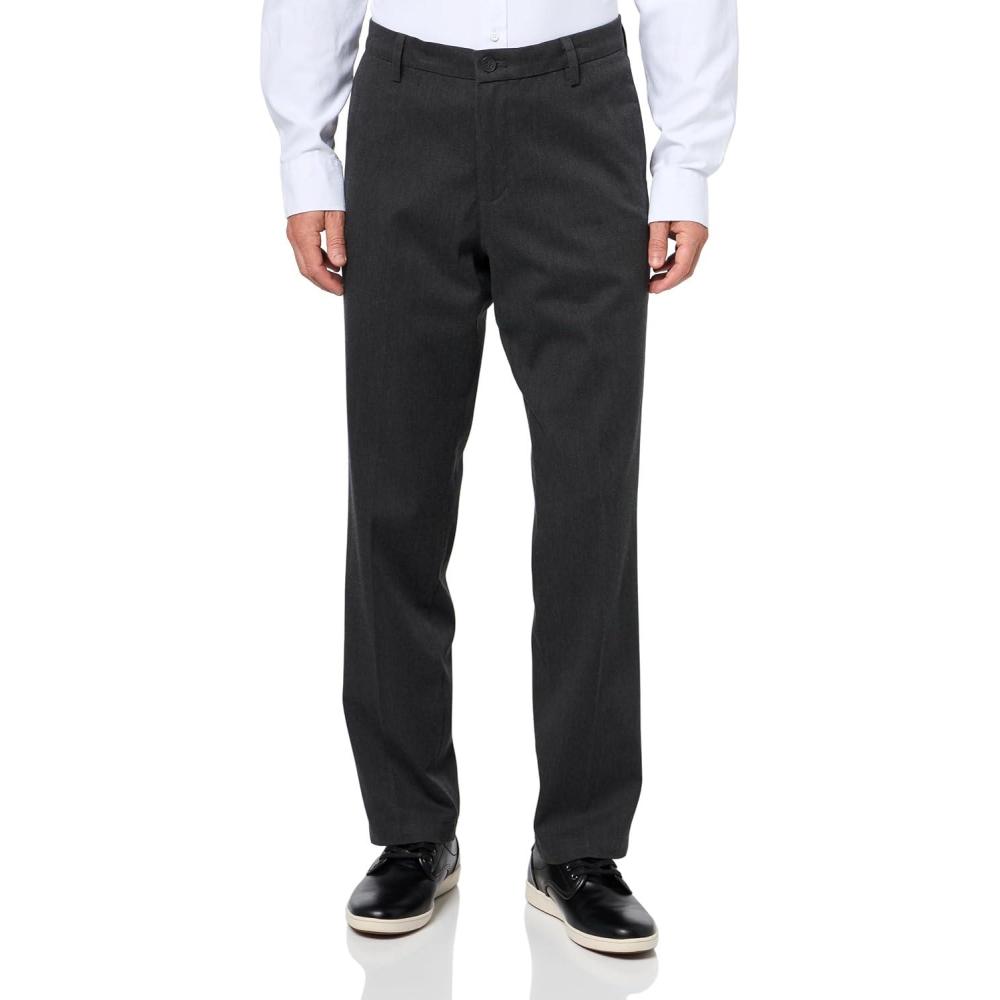 imageDOCKERS Mens Signature Khaki Slim Fit Iron Free with Stain DefenderCharcoal Heather