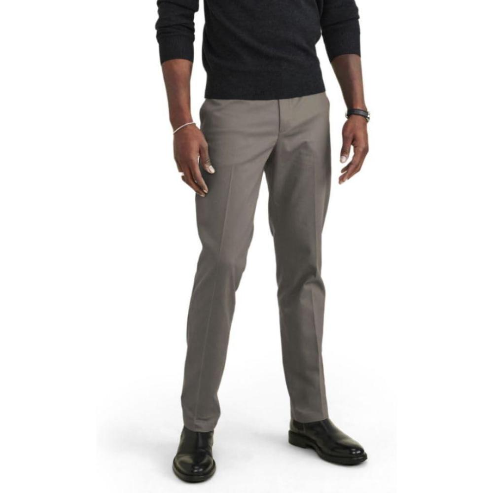 imageDOCKERS Mens Signature Khaki Slim Fit Iron Free with Stain DefenderDark Pebble