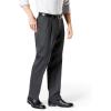 Dockers Men’s Classic Fit Signature Lux Cotton Stretch Pants-Pleated (Regular and Big & Tall)(Steelhead)
