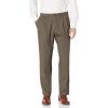 Dockers Men’s Classic Fit Easy Khaki Pleated Pants(Dark Pebble)