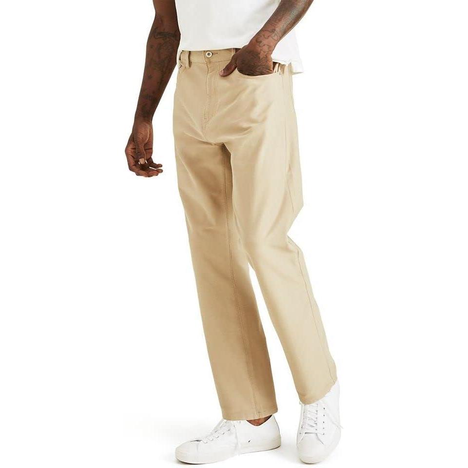 imageDockers Mens Comfort Knit Jean Cut Straight Fit Smart 360 Knit PantsTrue Chino