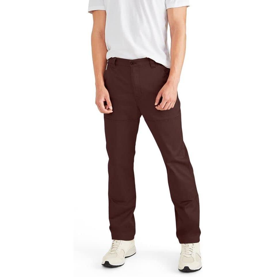 imageDockers Mens Straight Fit Utility PantsBitter Chocolate Burgundy