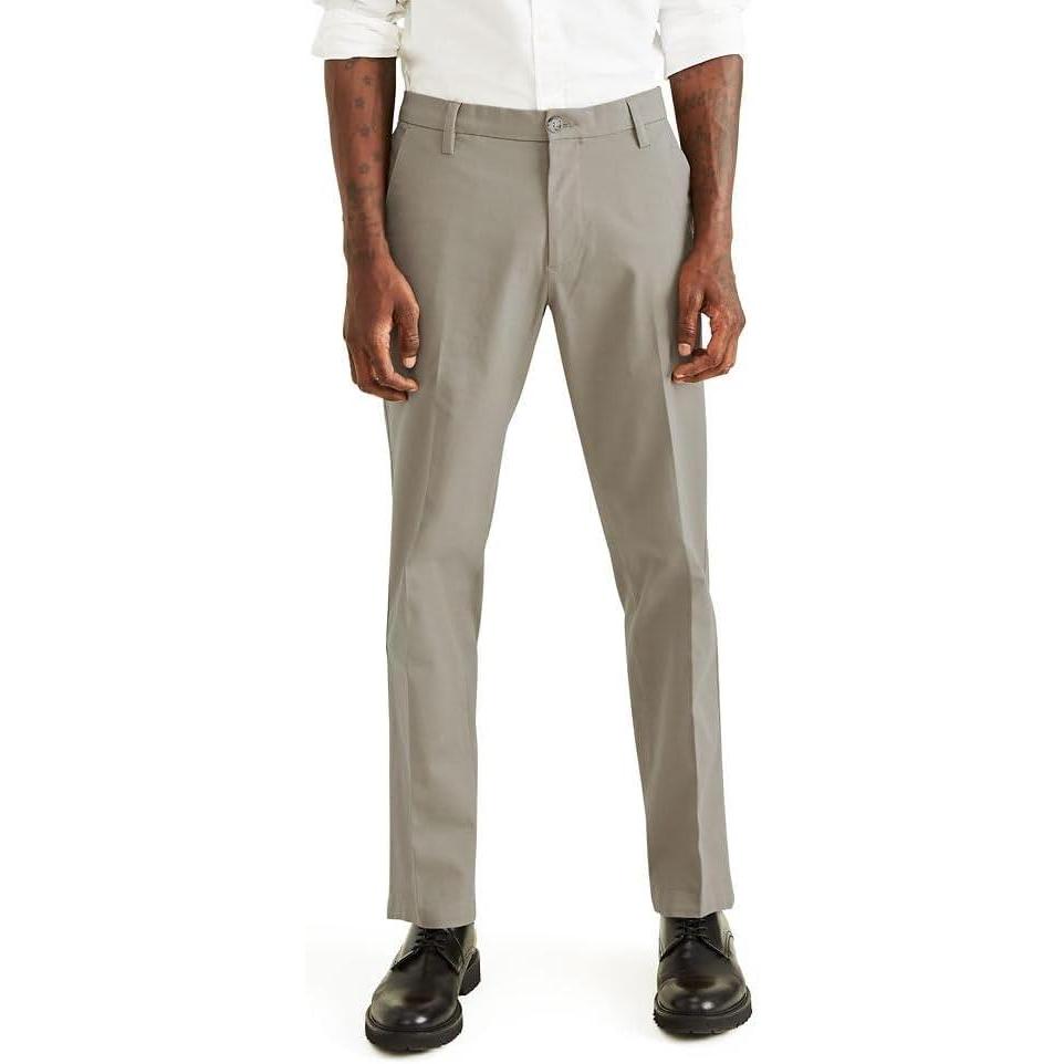 imageDockers Mens Relaxed Fit Comfort Khaki Pants  PleatedSafari Beige
