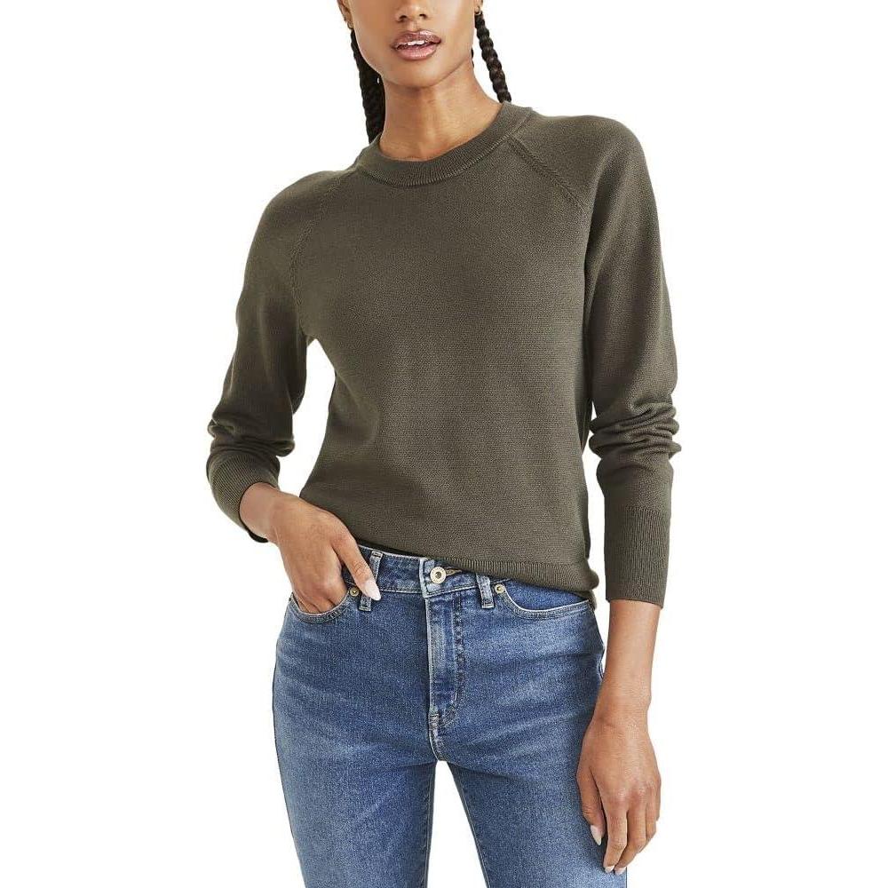 imageDOCKERS womens Womens Crewneck Sweater Regular FitChimera Green
