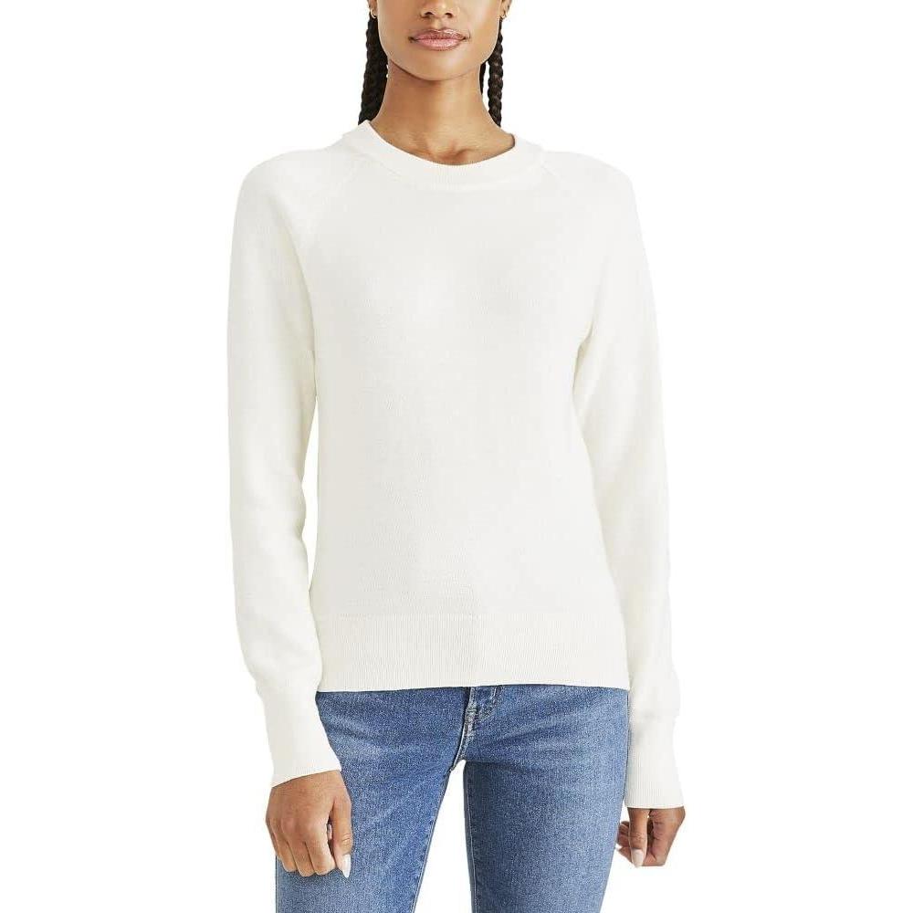 imageDOCKERS womens Womens Crewneck Sweater Regular FitEgret Cream