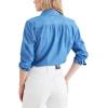 DOCKERS Womens Regular Favorite Long Sleeve Collared Shirt(Light Blue Rinse (Poplin))