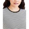 Dockers Women’s Slim Fit Cotton Slub Jersey Favorite Crew T-Shirt(Forest Night Stripe)