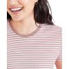 Dockers Women’s Slim Fit Cotton Slub Jersey Favorite Crew T-Shirt(Lucent White Stripe)