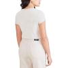 Dockers Women’s Slim Fit Cotton Slub Jersey Favorite Crew T-Shirt(Sahara Khaki Stripe)