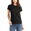 Dockers Women’s Slim Fit Cotton Slub Jersey Favorite Crew T-Shirt(Mineral Black)