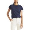 Dockers Women’s Slim Fit Cotton Slub Jersey Favorite Crew T-Shirt(Navy Blazer)
