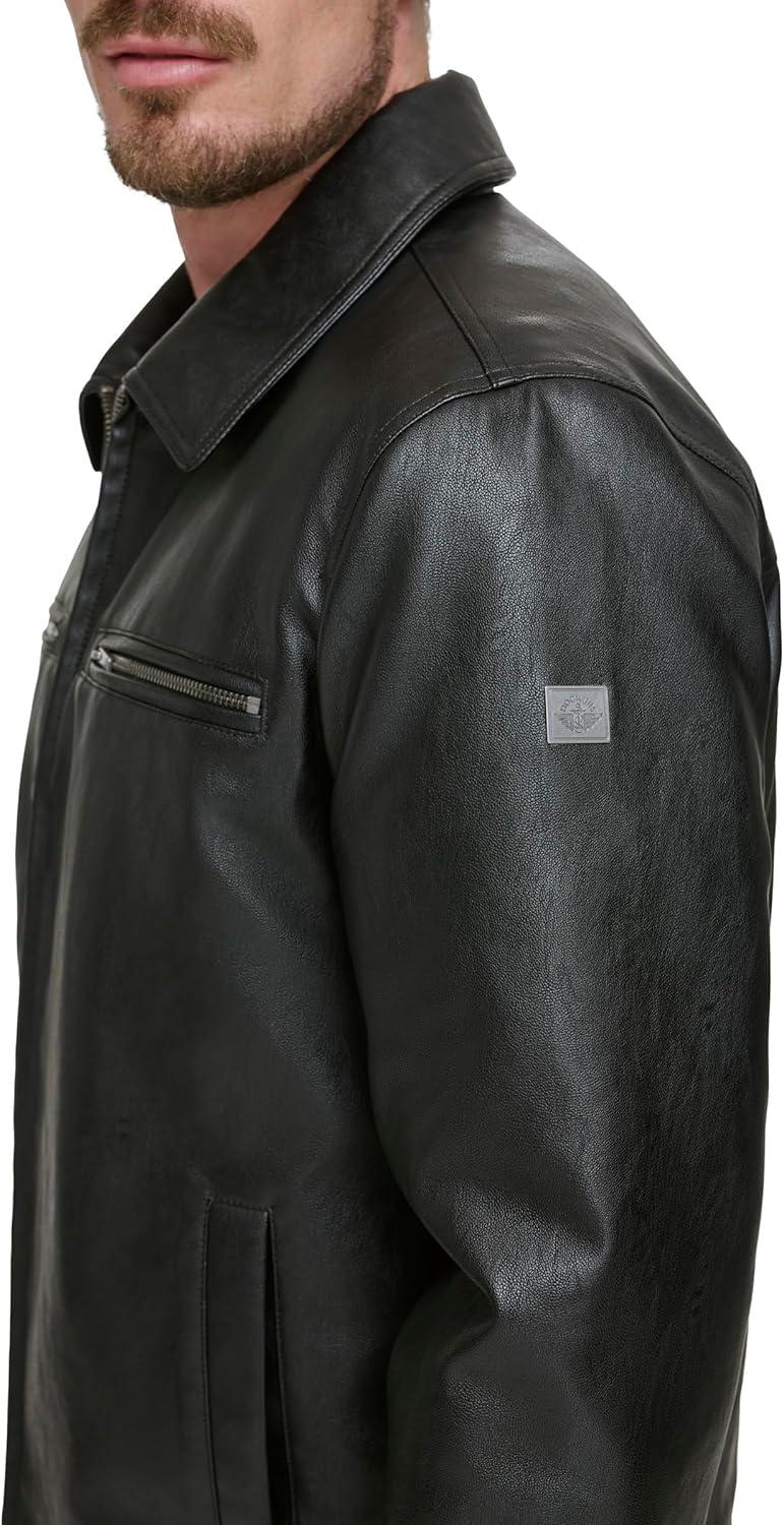 imageDOCKERS mens James Faux Leather JacketBlack Modern Zip