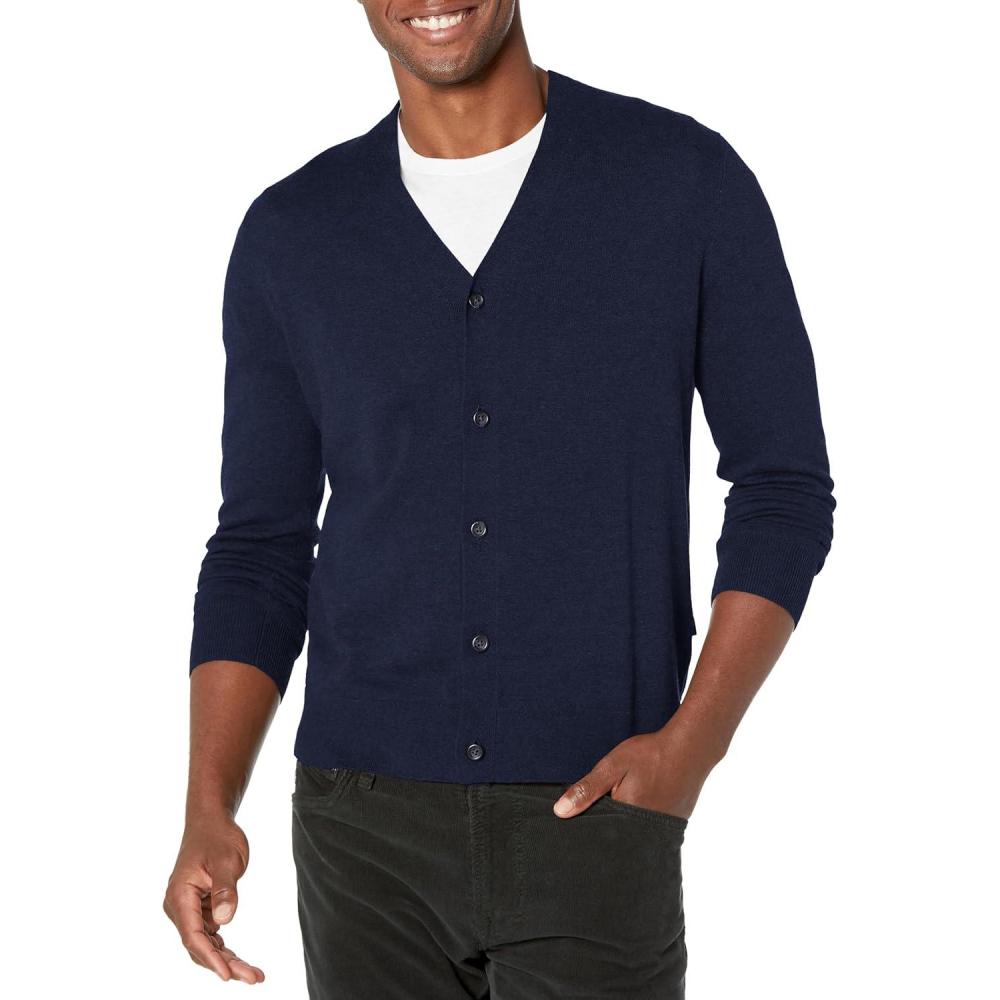 imageDOCKERS Mens Regular Fit Long Sleeve Cardigan SweaterNavy Blazer