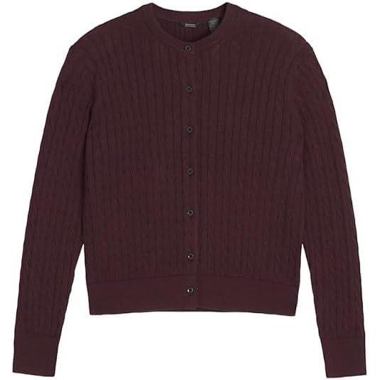 imageDOCKERS Mens Regular Fit Long Sleeve Cardigan SweaterNew Winetasting