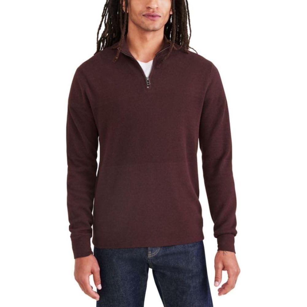 imageDockers Mens Regular Fit Long Sleeve Quarter Zip SweaterDecadent Chocolate Brown