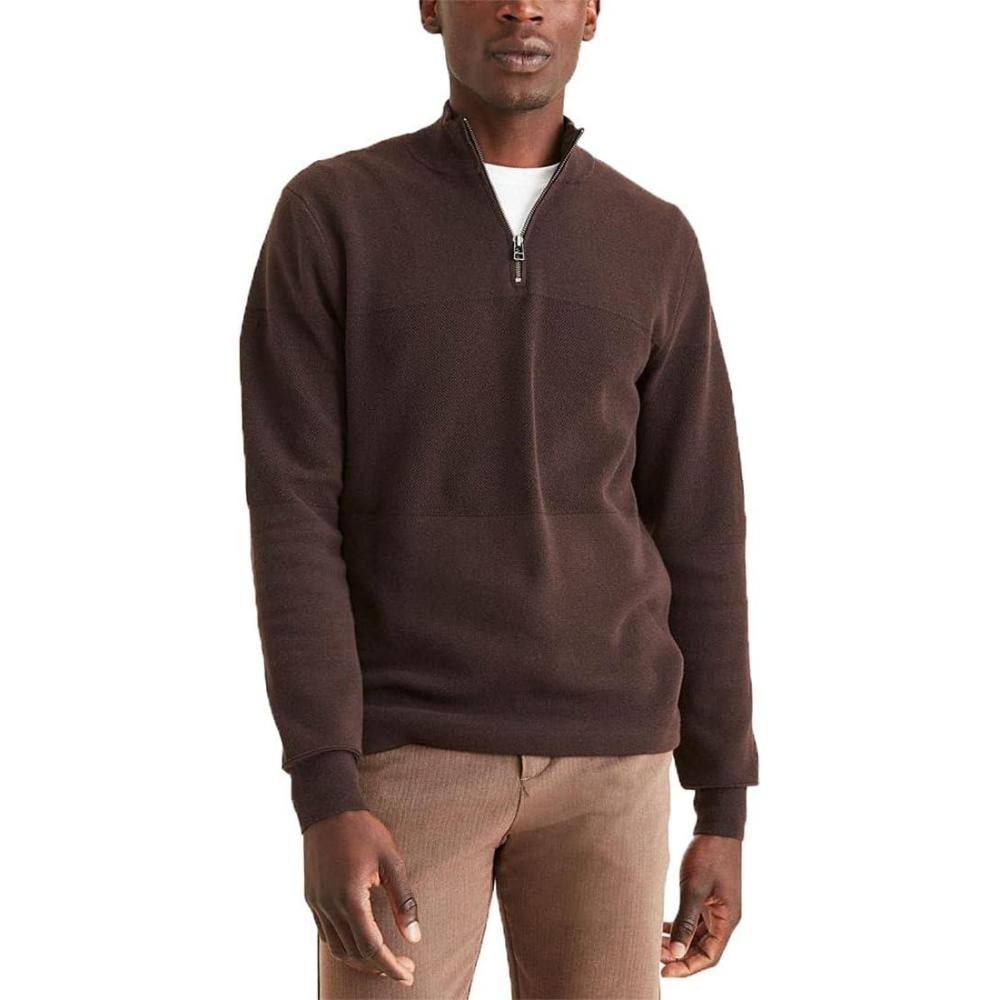 imageDockers Mens Regular Fit Long Sleeve Quarter Zip SweaterMole